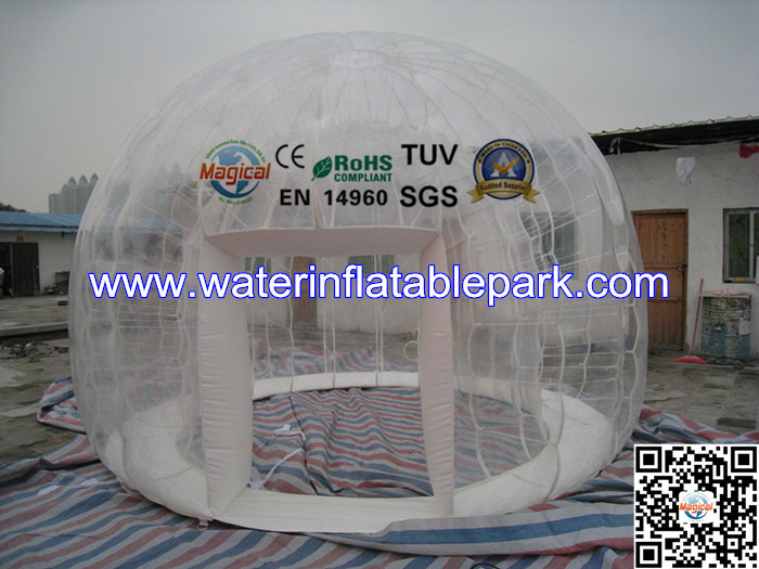 Double Layer 4 M Diameter Inflatable Outdoor Bubble Tent / Clear Dome Tent
