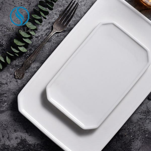 Plain Hotel A Grade Porcelain Plates Durable Heat Resistant White Porcelain