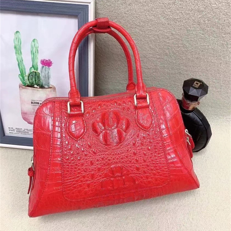 Exotic Genuine Crocodile Skin Women Shell Purse Authentic Alligator Leather Lady Single Shoulder Bag Female Handbag