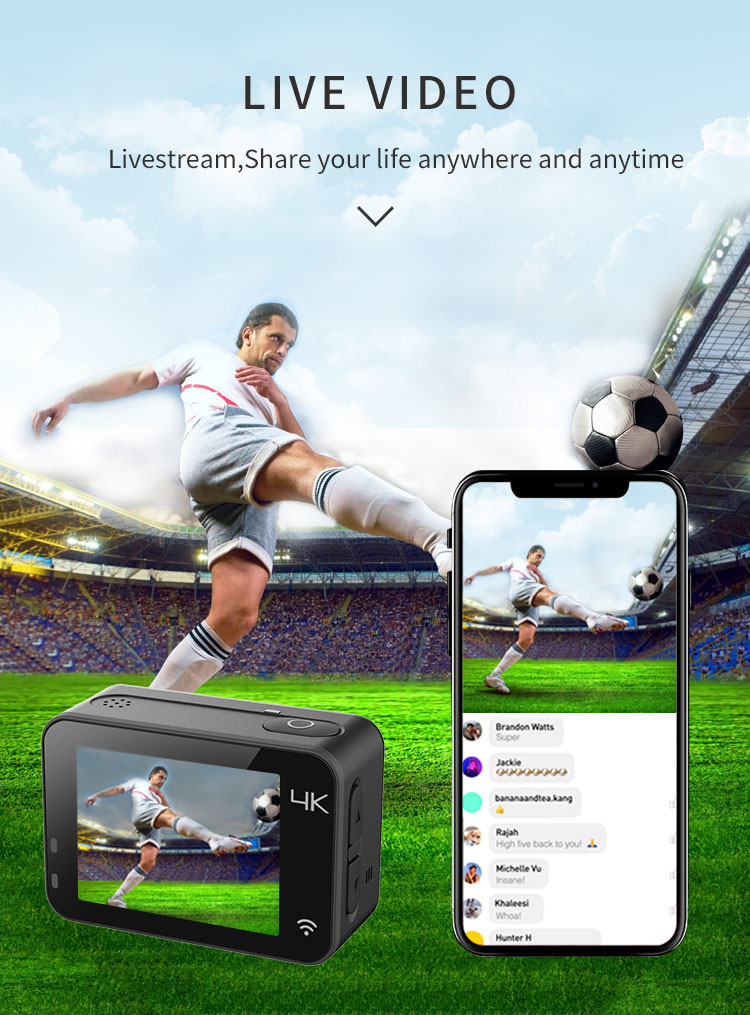 H.264 30fps 4K Ultra HD Action Camera For Apple Android