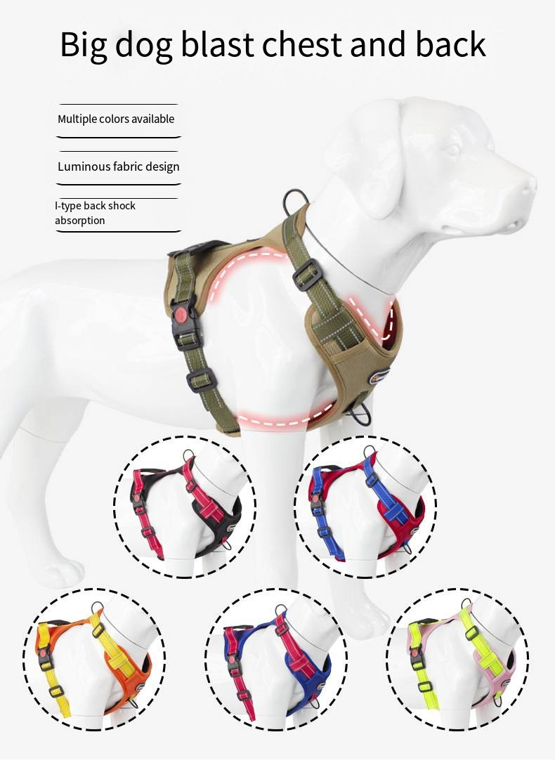 Adjustable Dog Leash Walking Dog Pet Vest Chest Strap Reflective Dog Harness And Leash Set