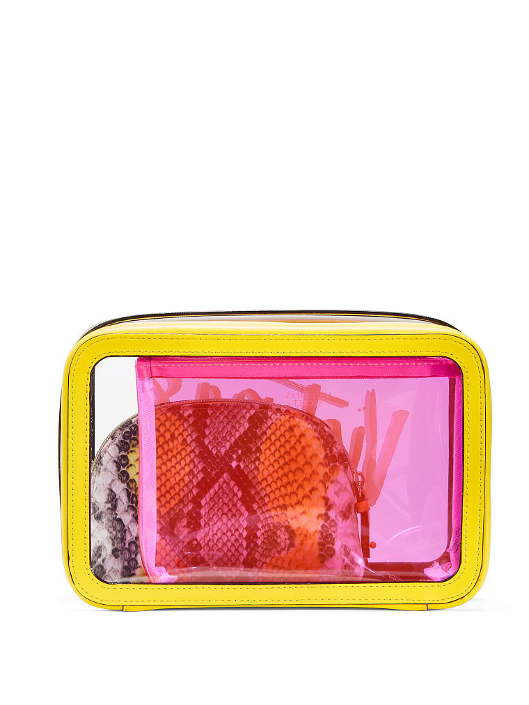 Travel Cosmetic Bag PVC clear Toiletry Bag Set TSA Approved Travel Business Trip Cosmetic Pouch