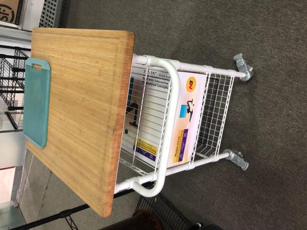 Free Standing Industrial Wire Shelving , Open White Kitchen Wire Cart Restaurant