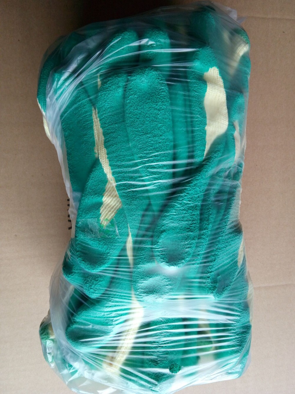 Industrial Protection Non-Slip String Knit Latex Coated Gloves with Corrugated Finish
