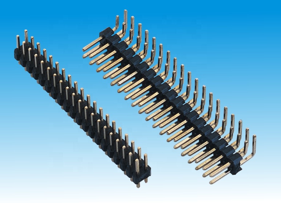 3.00mm Pin Header Connector H2.5 Dual Row Right Angle PA6T 2 To 40P Pin