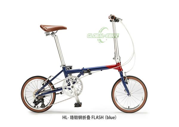 16inchx1.35 Unisex Non Electric Folding Bike Adjustable Handlebars Red Blue