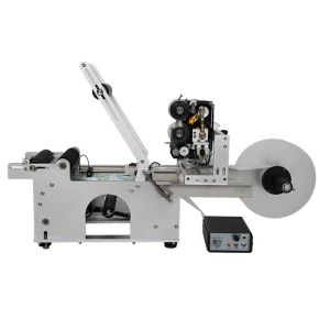 China Manual Label Pasting Machine With Coder Low Noise Low Energy Consumption on sale