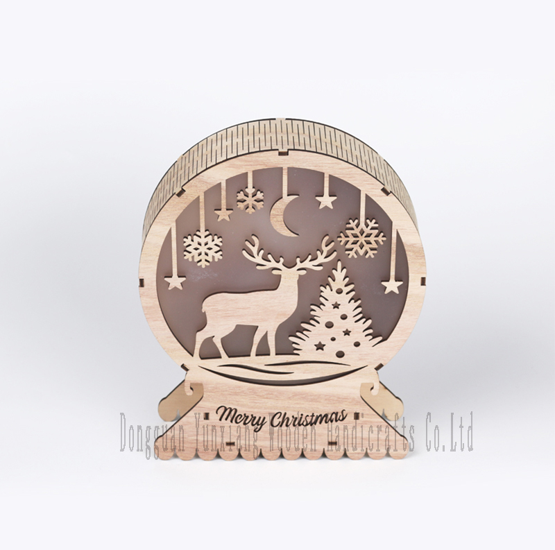 LED Light Wood Christmas Decoration Wood Crafts Gifts for Xmas Party Decor