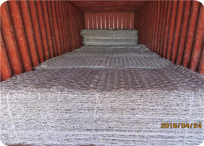 Low Carbon Iron Gabion Wire Mesh Hole 60x80mm Anticorrosion