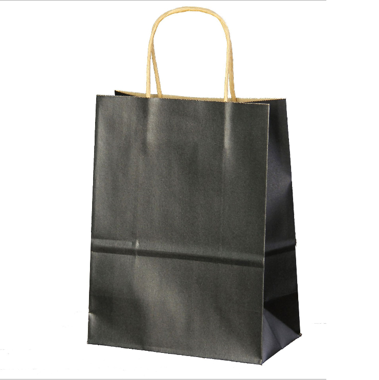 Recycled Materials Brown Paper Shopping Bags With Handles Customized Size
