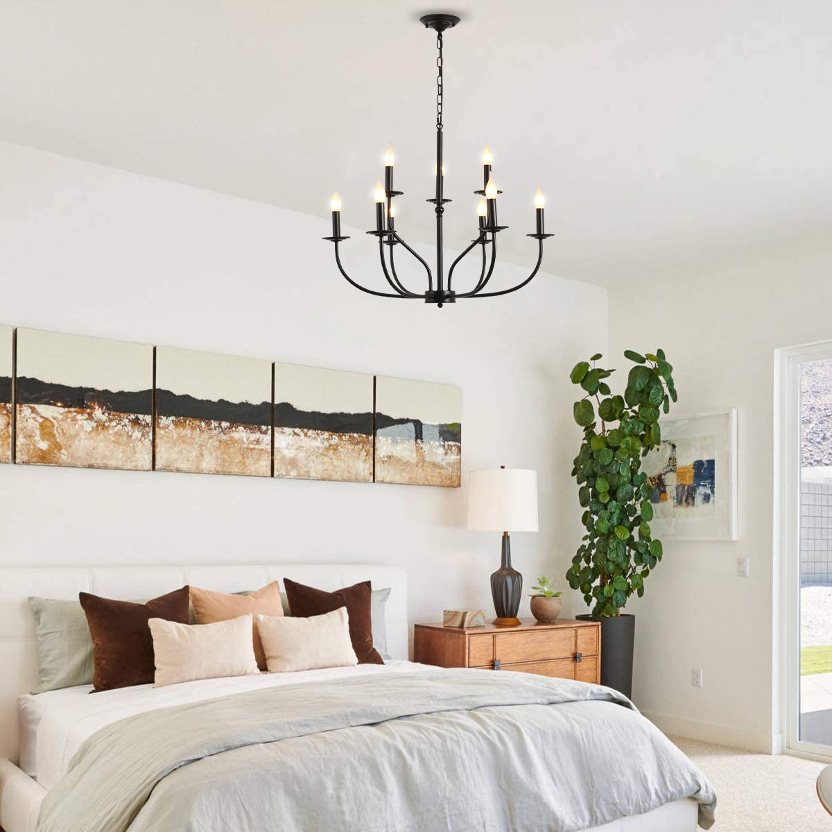 Black Classic Chandelier E14 Retro Vintage Chandelier(WH-CI-131)
