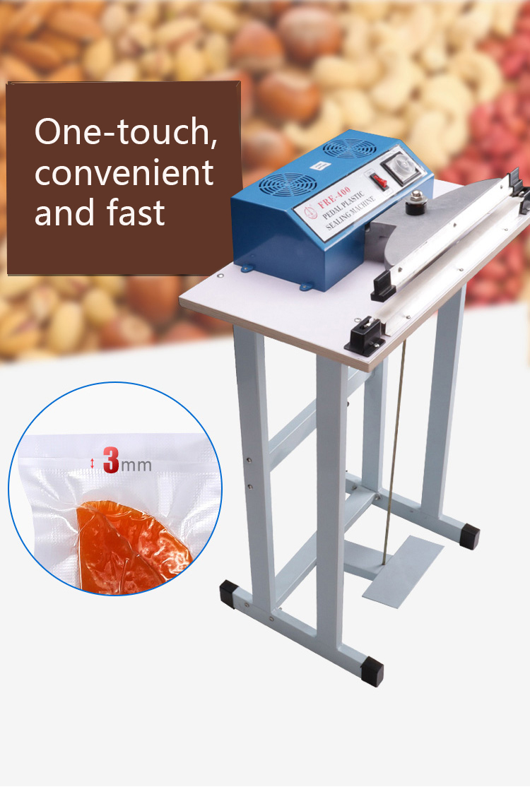 ZEQUAN FR500 Iron Body Foot Pedal Sealing Machine 500mm Sealing Length for Plastic Bag