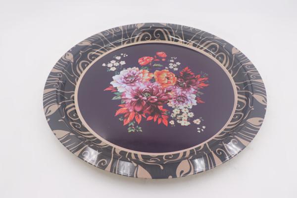 33cm Florla dinner plates metal steel plate set tableware round shape serving