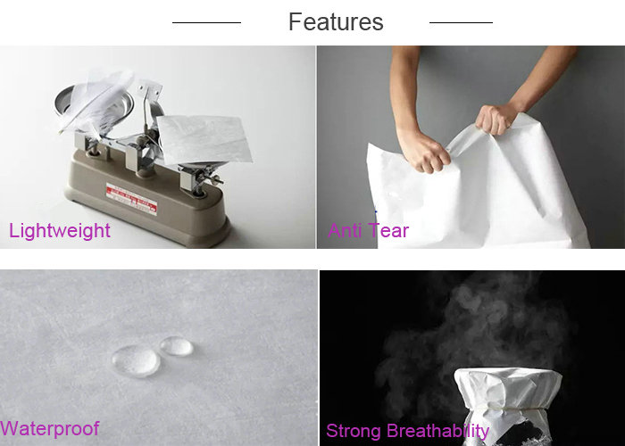  68gsm 75gsm White Tyvek Paper For Desiccant Packing 70 * 100cm Waterproof