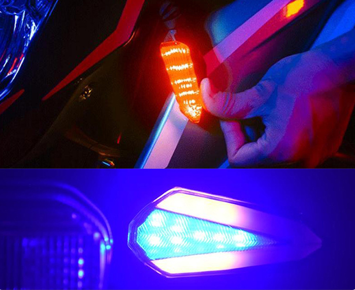 DC12V Yellow LED Water Flow Turn Signal Warning Light for YAYE Motorcycle 2385