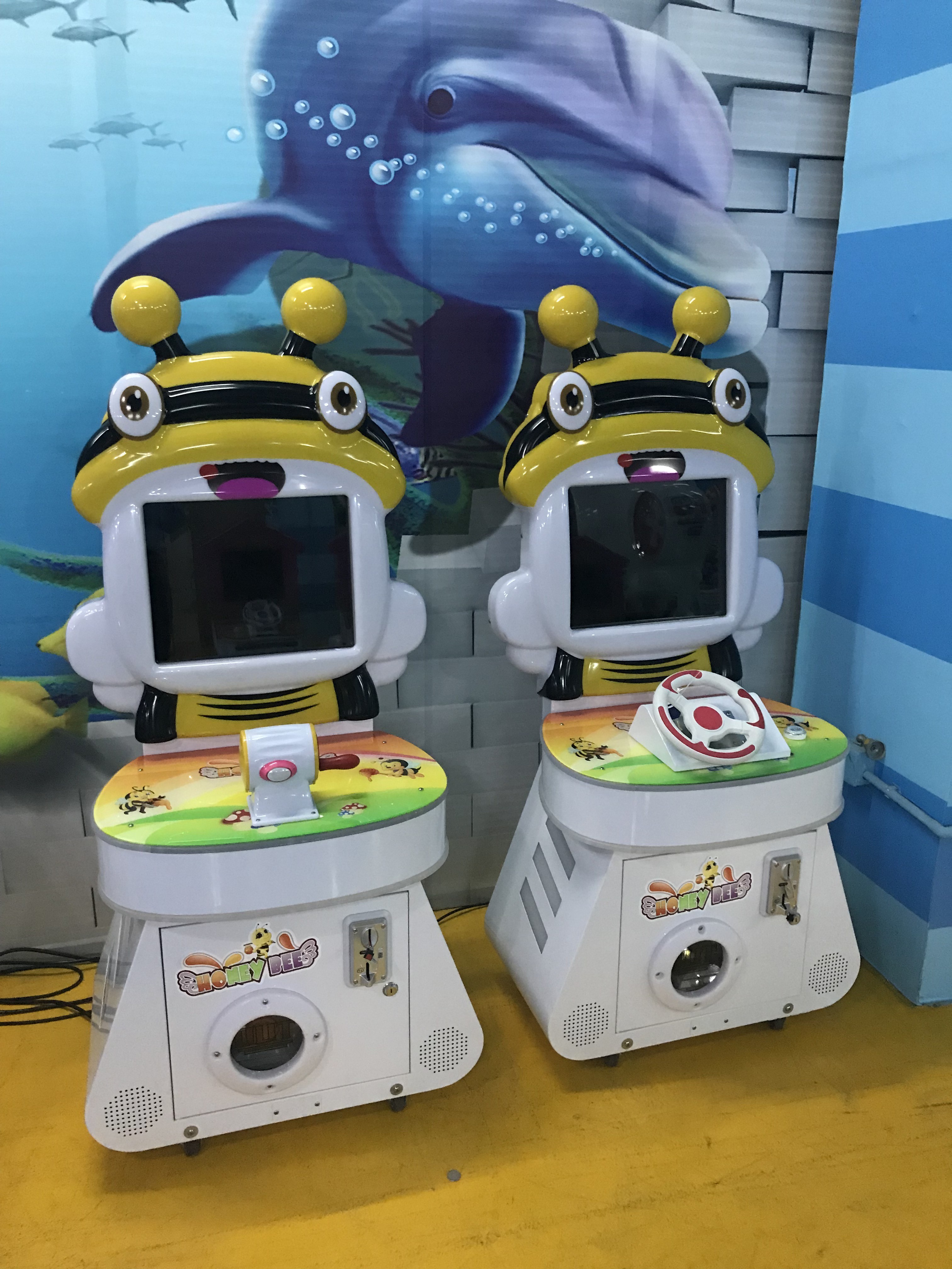 Attractive Kids Electric Racing + Arcade Fishing Game Machine 1 Year Warranty