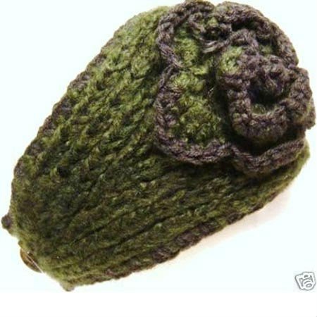 Women knitted headband with flower,crochet headband- Handmade tenia, Hair Accessories