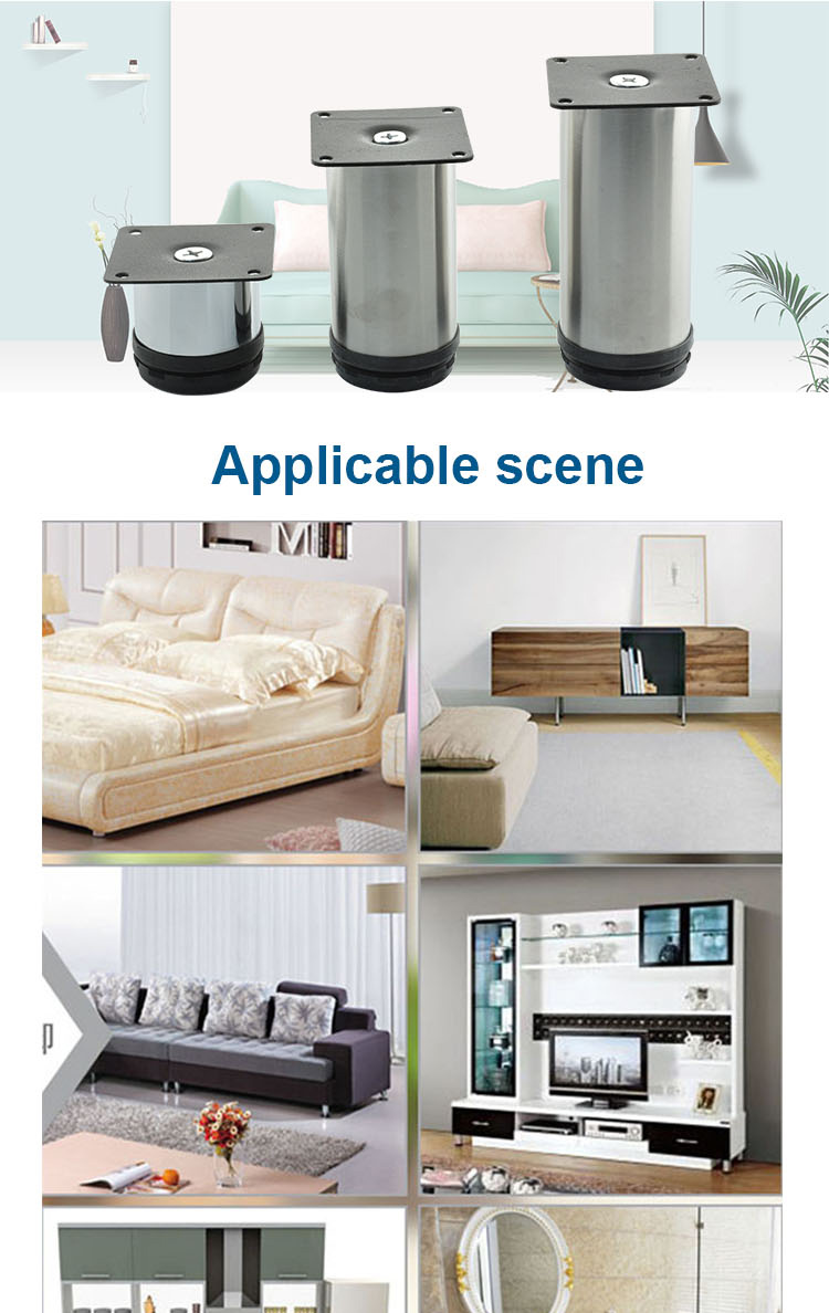 Adjustable Cabinet Sofa Feet Leg for Furniture Parts Vt-03.014 Furniture Chrome Legs Stainless Steel