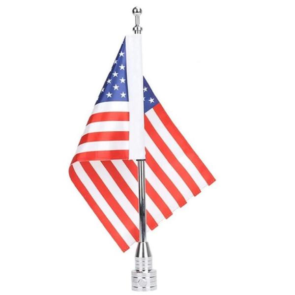 Quality Vertical US And Pirate Flagpole For Harley Davidson Goldwing for sale