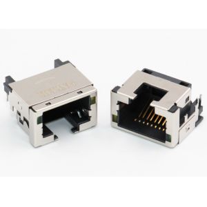 Overhangs PCB RJ45 Low Profile Connector Right Angle With LED Indicator