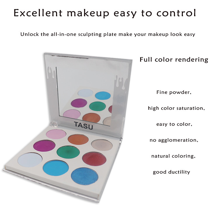 Silver Cardboard Shell Makeup Eyeshadow Palette 9C Color ODM Private Label