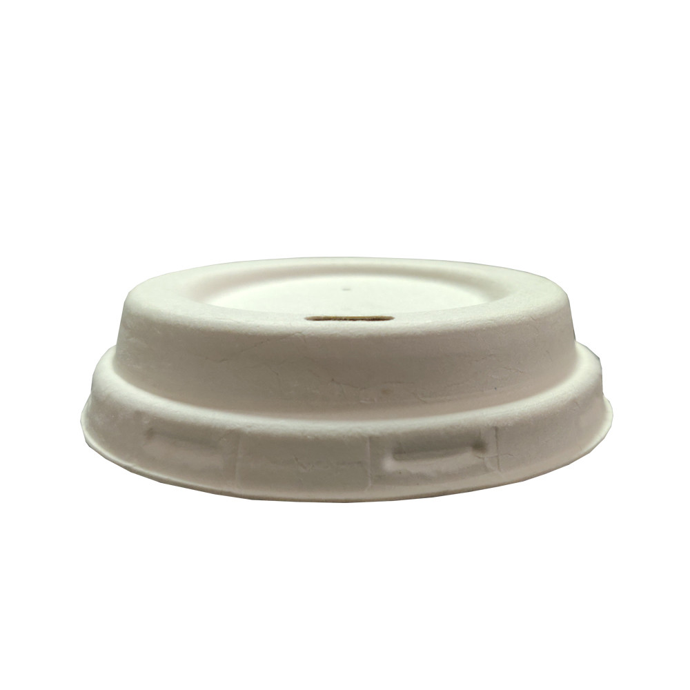 8cm Biodegradable Sugarcane Bagasse Coffee Cup Lids Eco Friendly