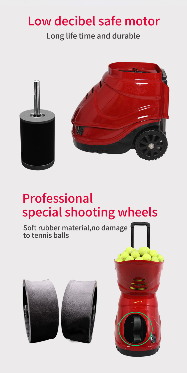 Horizontal Oscillation Automatic Tennis Ball Feeder Built In Lithium Battery