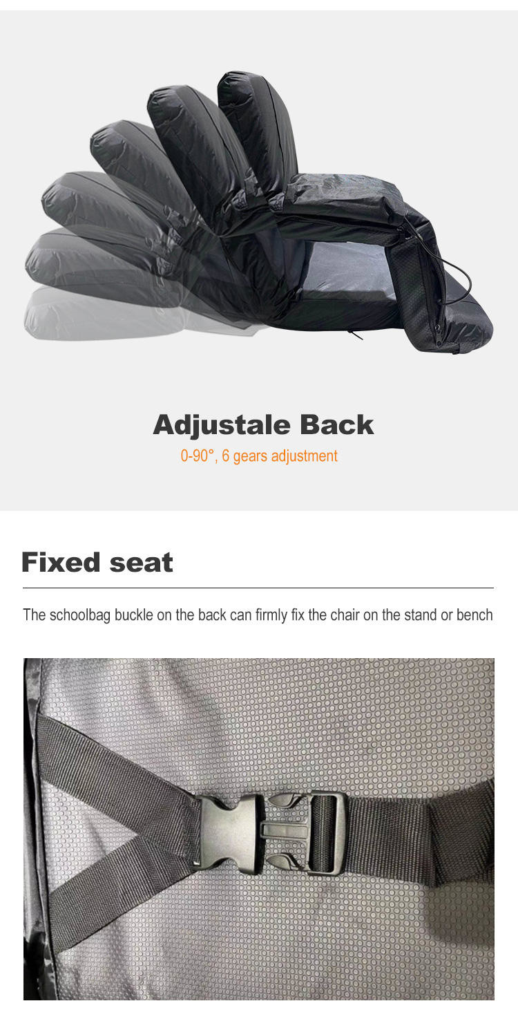 20'' 23'' 25''Oxford Cloth Outdoor Wide Folding Chair Sports Football Heated Stadium Seats