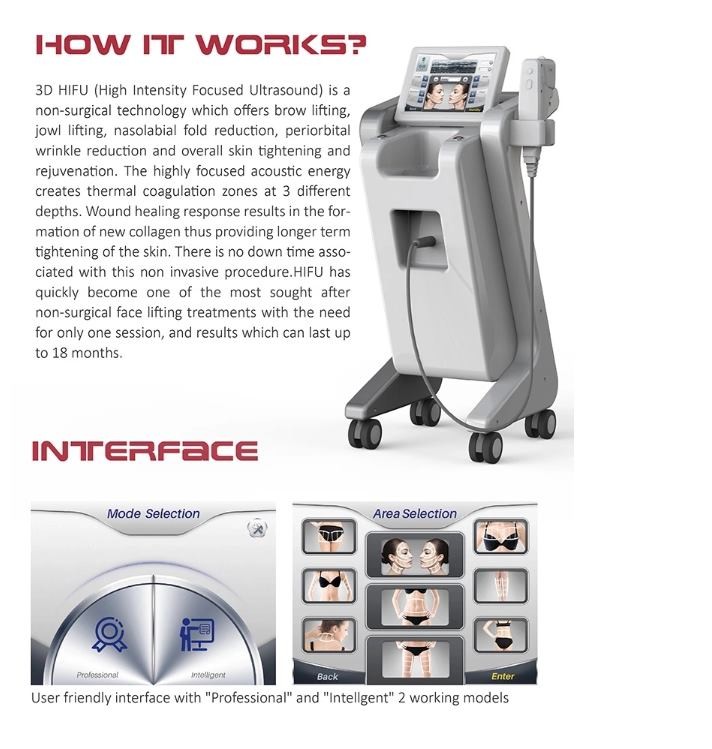 Hifu Cartridge 20000 Shots Korea 3D Hifu 8 Cartridges With 1-11 Lines Face Body Lifting Machine Price