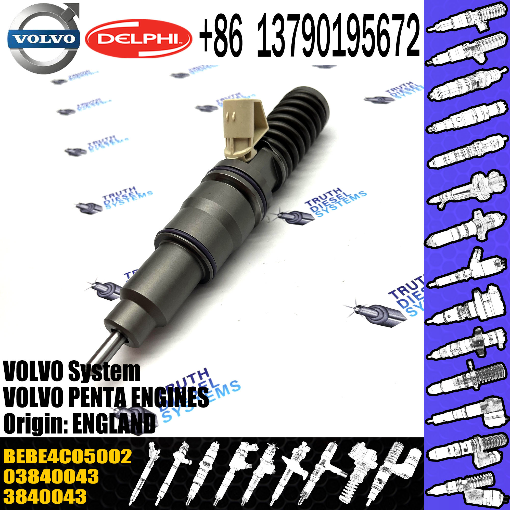 High Quality Diesel Electronic Unit Fuel injector 3840043 03840043 BEBE4C05002 For VOL PENTA ENGINES