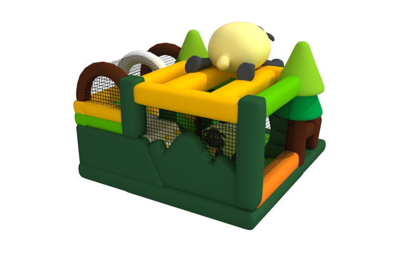 Hand Printing Inflatable Combos Sheep Themed 6x5.5x4m Inflatable Bouncy Castle