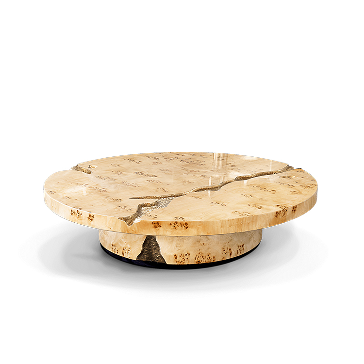 Black Modern Coffee Table Round Marble Top Nordic For Living Room Decor