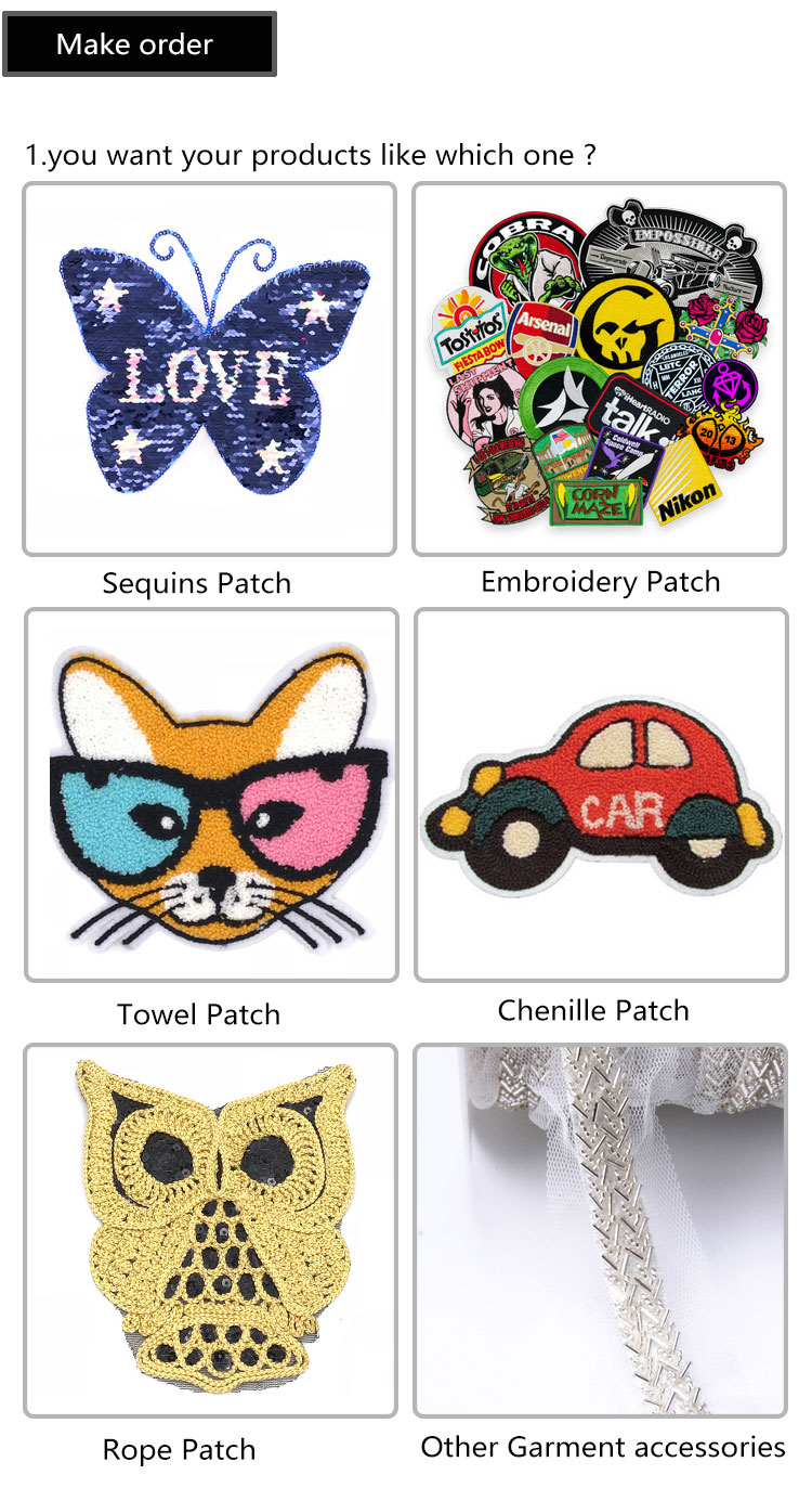 Fashion Dog Sequin Embroidery Patches Handmade 15.5*24.5cm Size Sew On Style