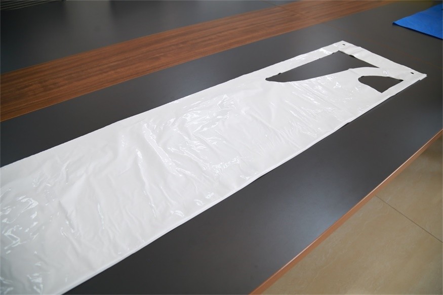 Eco - Friendly Food Industry Blue White Ldpe Apron , Hdpe Apron On Block Pacakge