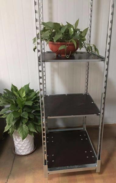 Plywood Flower Cart CC Racks / Danish Flower Trolley Galvanized Surface