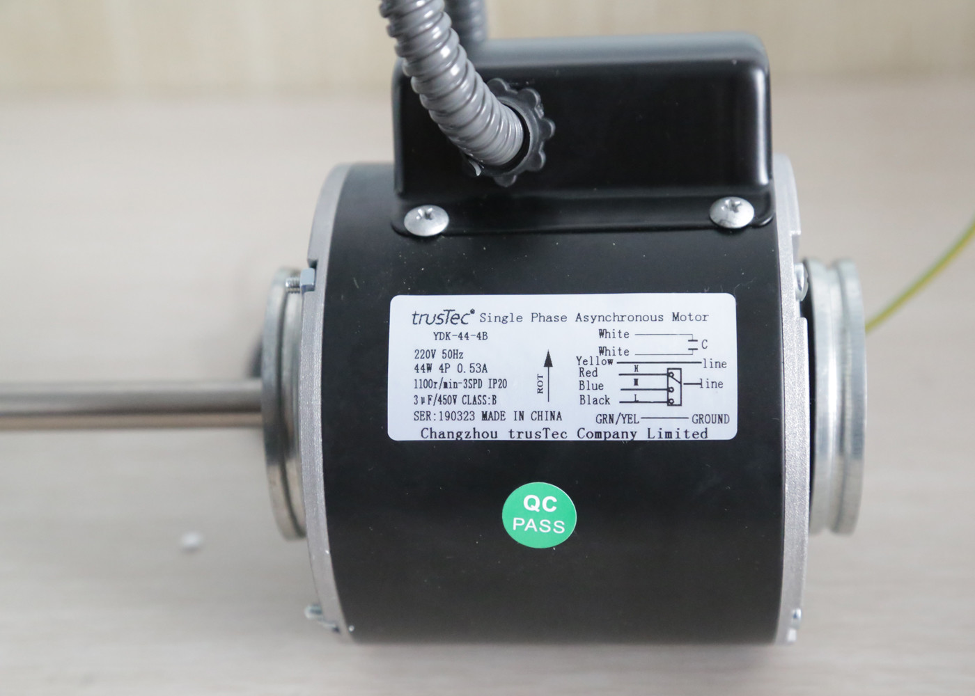 Central Air Conditioner Motor 230VAC 0.44A 40W 1PH For Fan Coil Unit 4 Speed 900/975/1075/1175 RPM