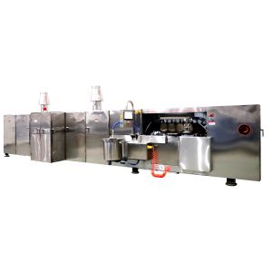 Durable fully automatic pressed wafer basket production line of 71 baking plates (9m long)