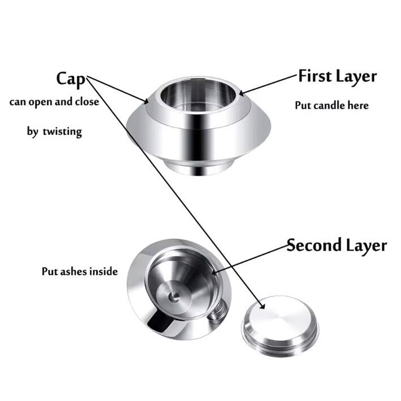 Custom Aluminum CNC Machining Part Cremation Urn Memorial Keepsake Candle Holder Ashes Locket Free Logo Engrave