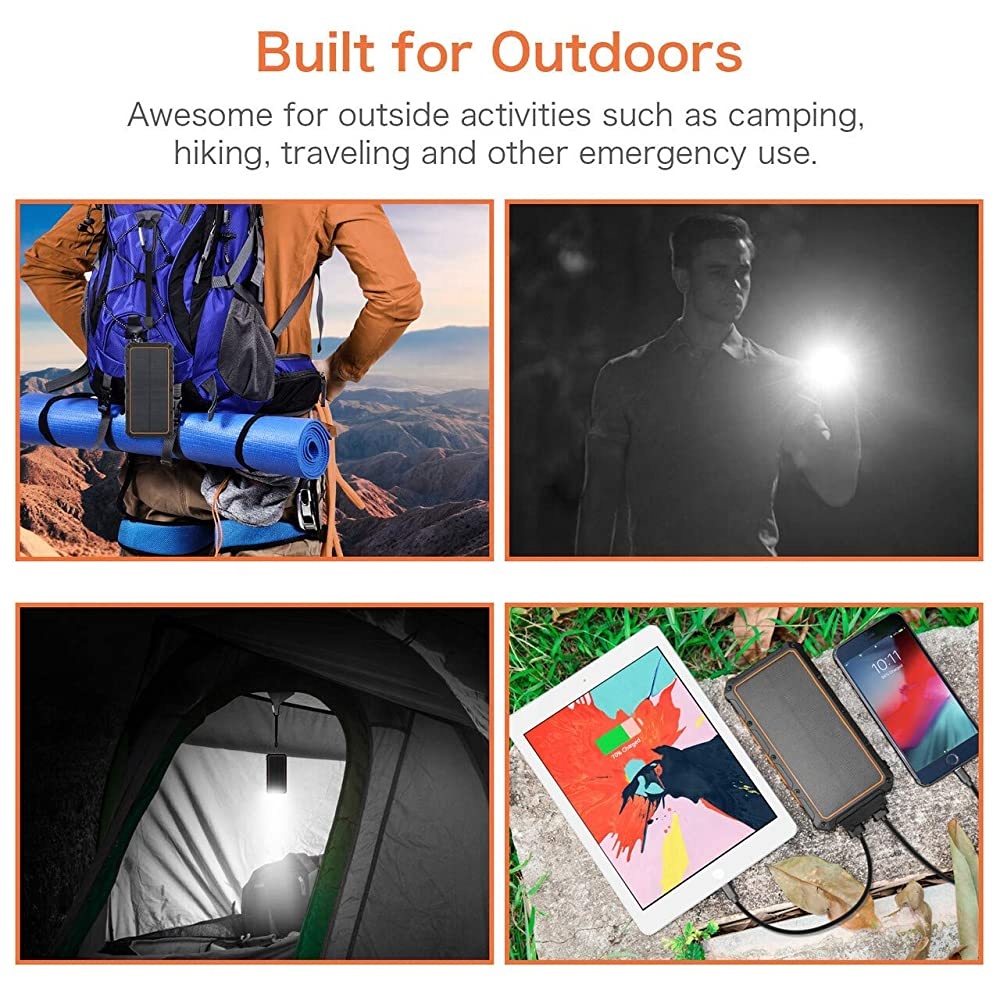 30000mAh Solar Charger Power Bank 36000mah Solar Power Bank 133.2W Wireless Charging