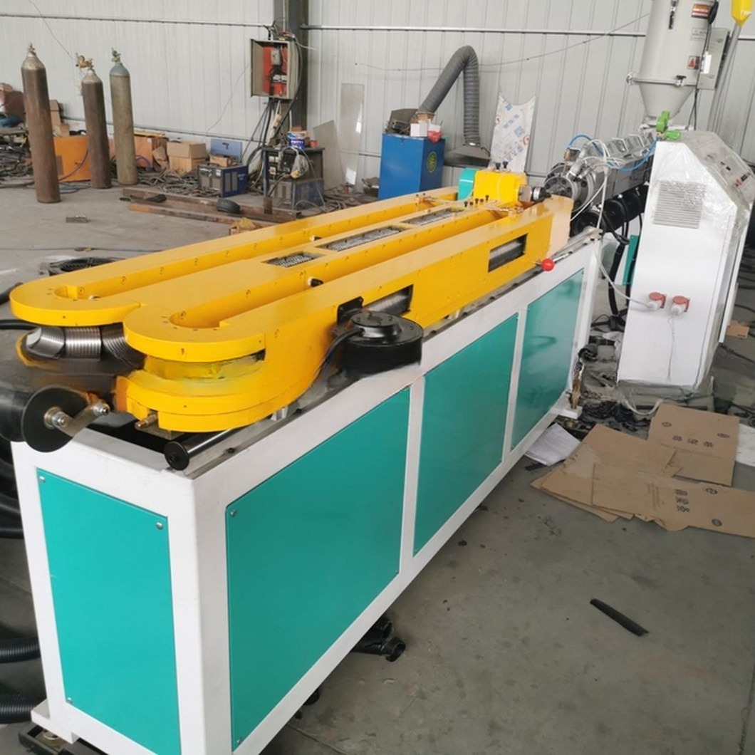 Plastic Single Corrugated Pipe Extruder Machine / PP PE PA Single Wall Corrugated Pipe Line