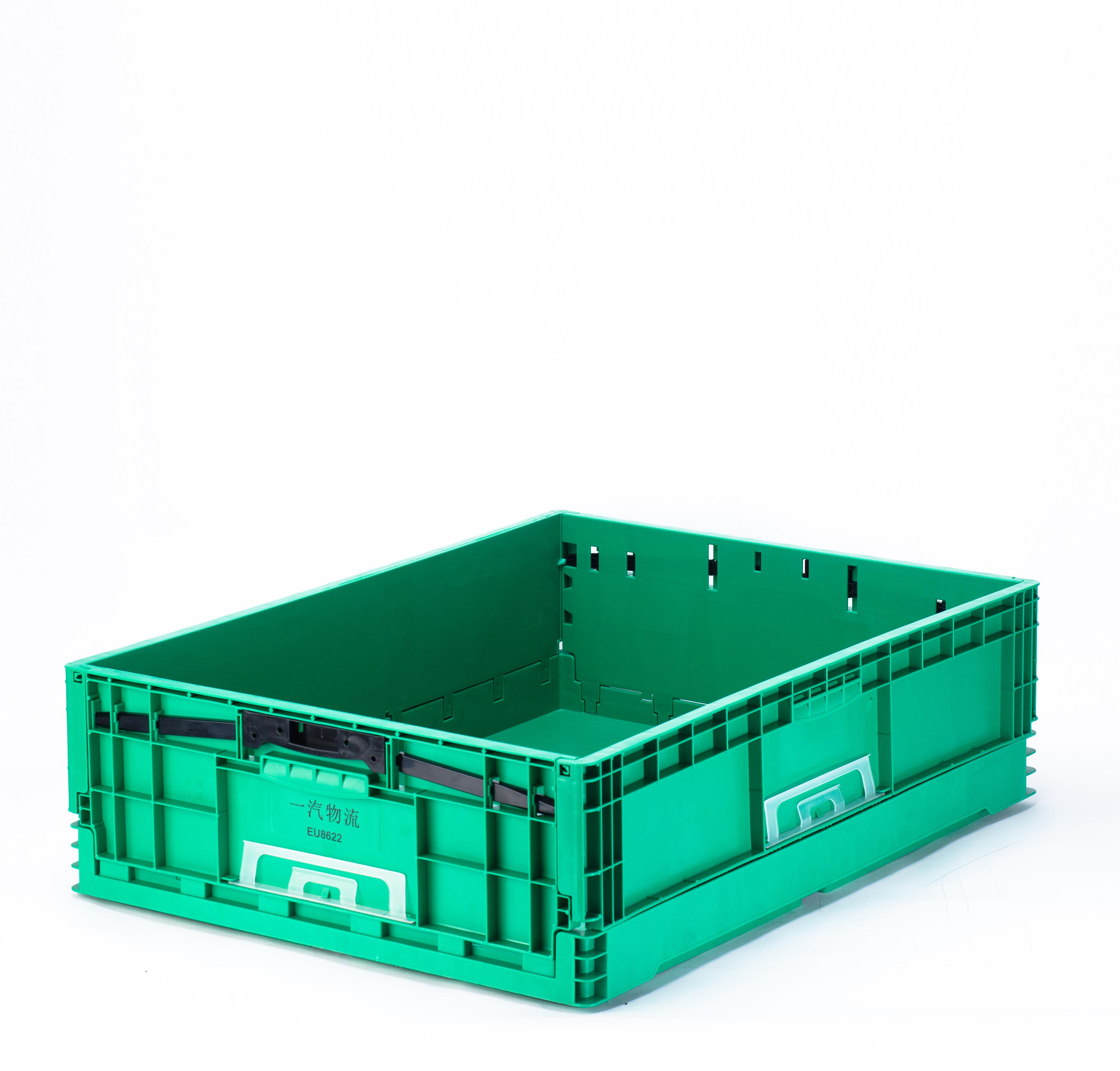 800x600x230mm Collapsible Plastic Vegetable Crate for Industrial Storage and Shipping