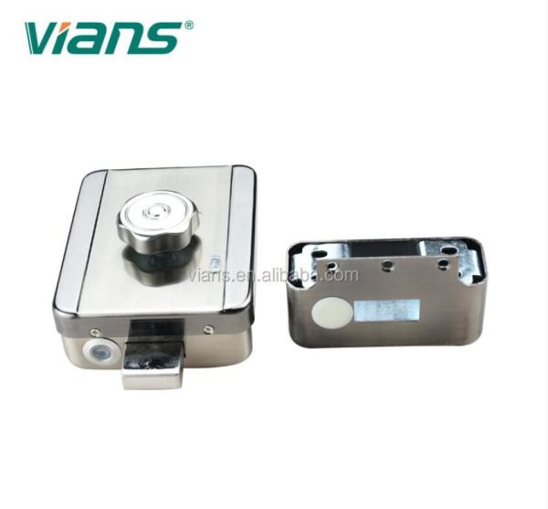 Stainless Steel 12v Electric Rim Lock Magnetic Round Cylinder Electromechanical