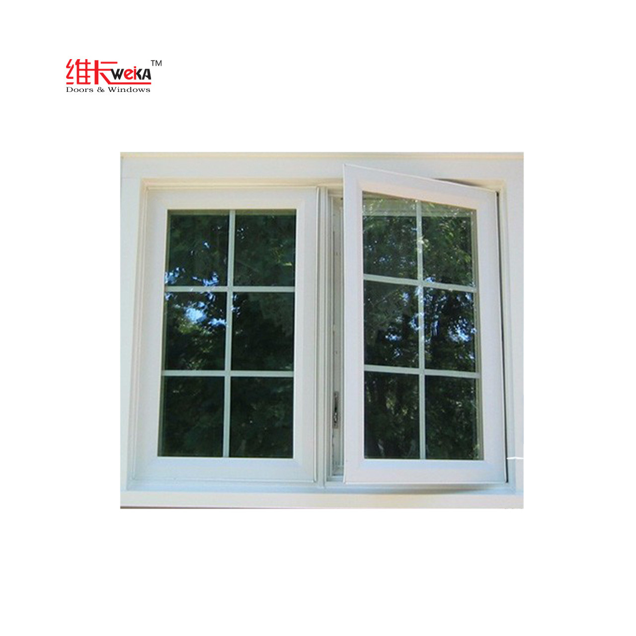 Almond Vinyl Casement Windows - Custom Sizes America Crank Low-Maintenance & Secure