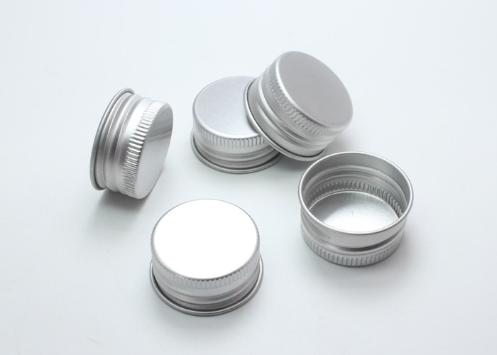 28mm Silver / Red Aluminium Screw Caps High Durability For Screw Bottle