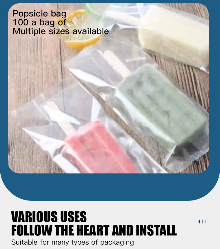 Plastic Type Transparent Bag Disposable Plastic Packaging for Ice Cream Popsicle