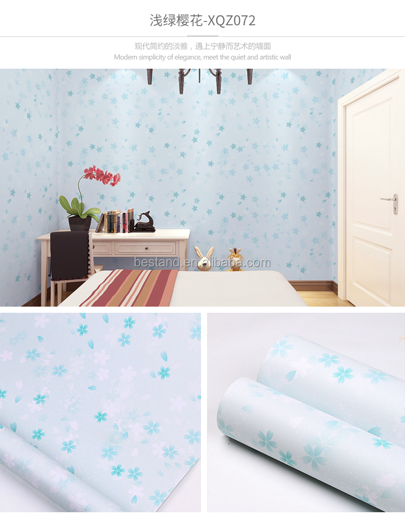 Modern Floral PVC Wallpaper for Living Room and Bedroom A4 Paper Size Sample Policy Provided