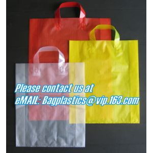 COMPOSTABLE, BIODEGRADABLE, PLACarrier, Shopping bags, Soft loop handle, Die cut