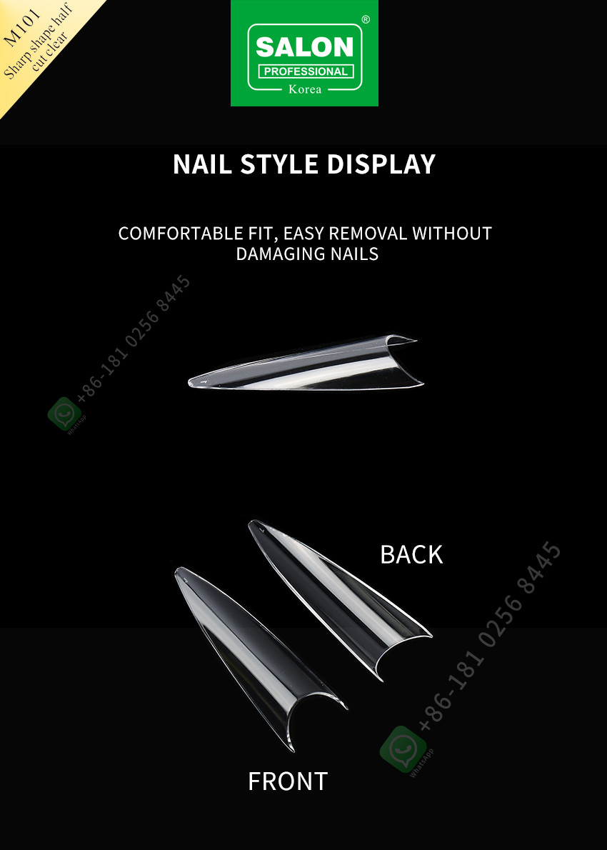 Sharp Shape False Nails Half Cover ABS Acrylic False Fingernails Wholesale