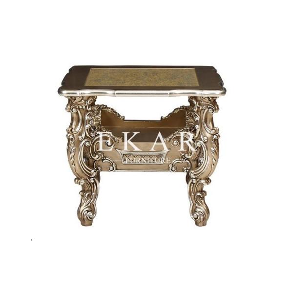 Luxury Carved Living Room Furniture Antique Wooden Corner Table Design LS-A101J