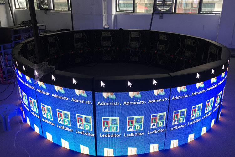 RGB Lightweight Flexible Video Wall , Multifunctional Curve LED Screen